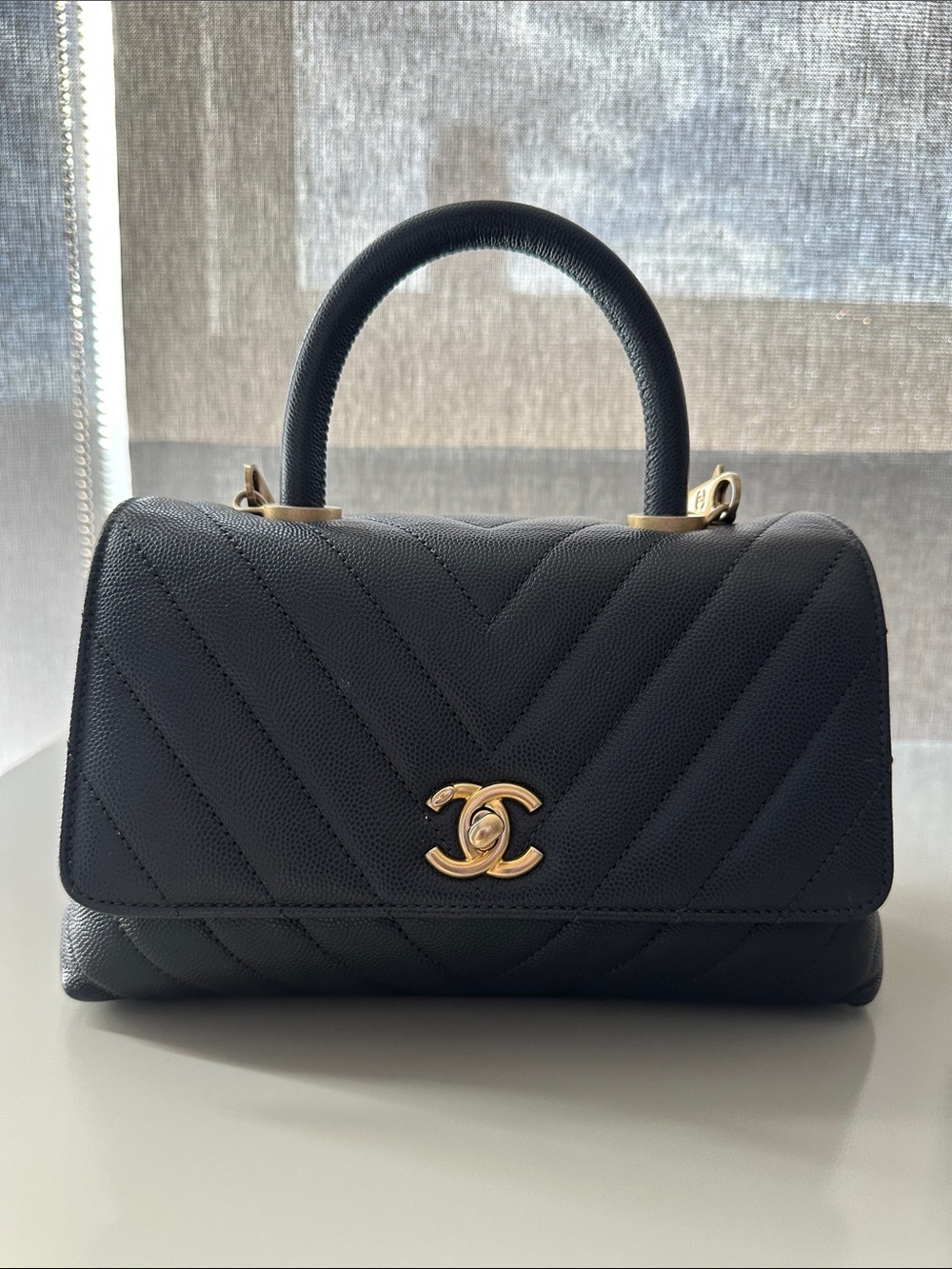 CHANEL Quilted Coco Top-Handle with Gold Hardware - Small size